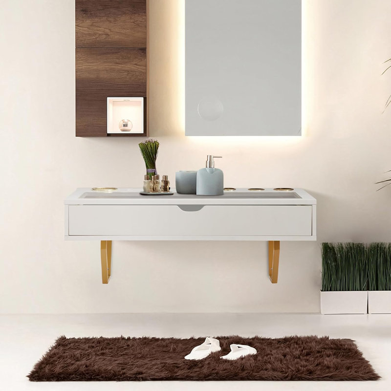 Liburd Floating Desk, White
