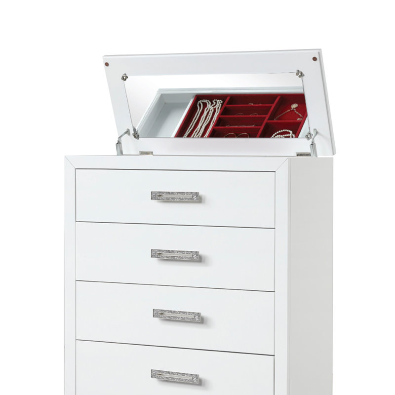 Vannida 5 - Drawer Dresser in Milky White