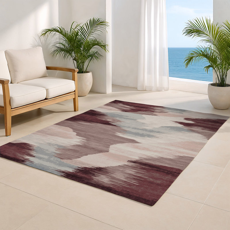 Watercolor Gray Indoor and Outdoor Area Rug, Rectangle 2' x 3'