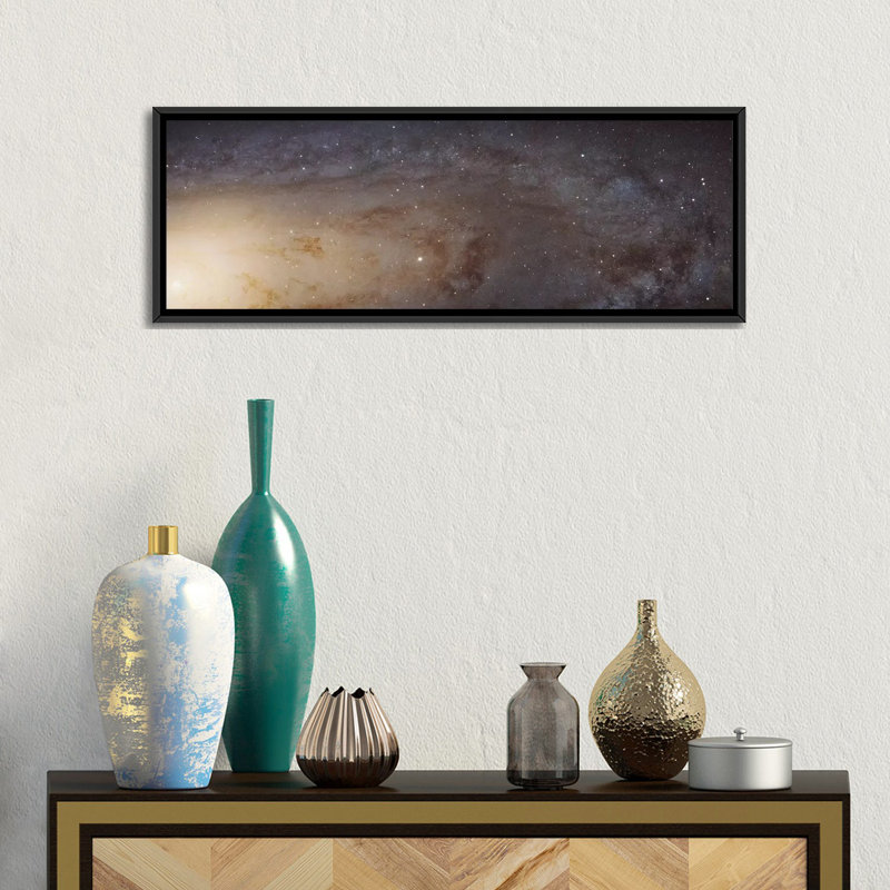 « andromeda galaxy (messier 31) », impression sur toile tendue, H 12 po x l 36 po x P 1,5 po, Toile avec cadre noir