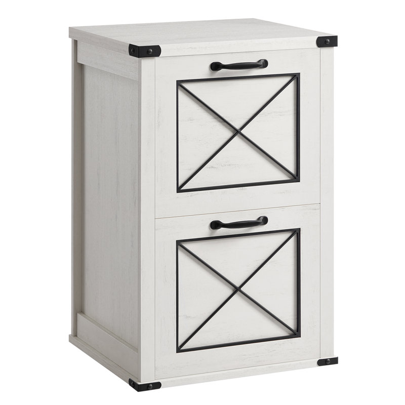 2-Drawer Filing Cabinet and Printer Stand, White