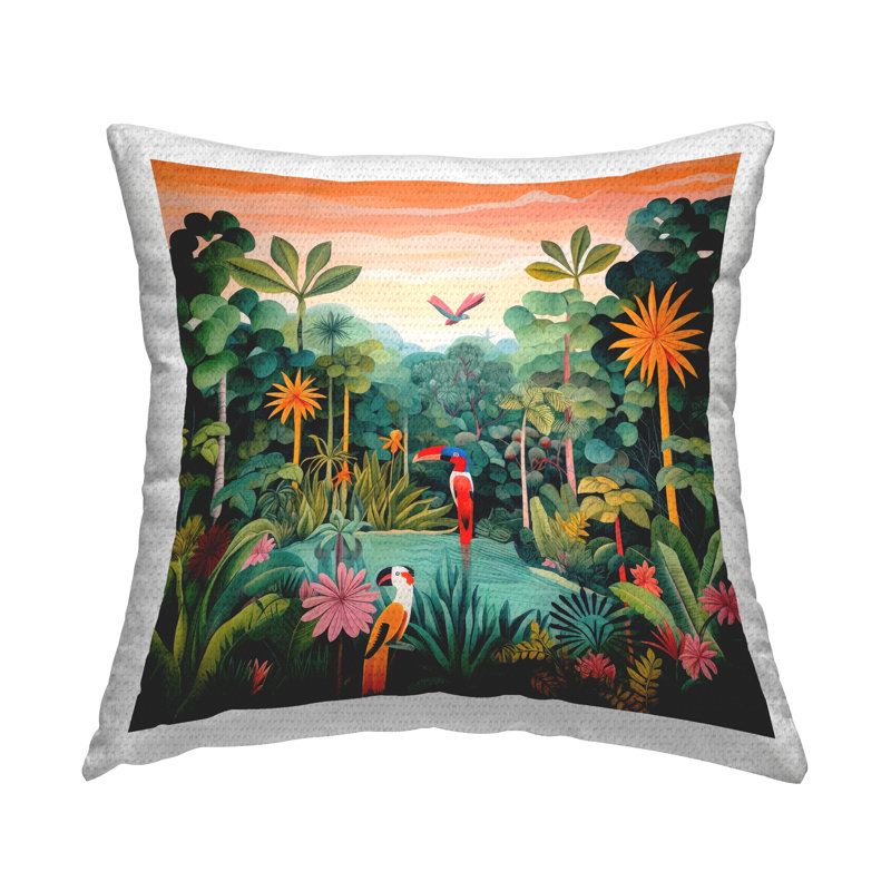 Floral Outdoor Throw Pillow