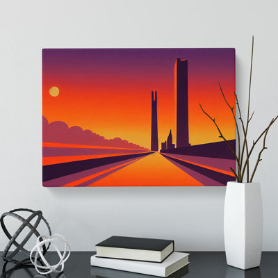 Deco Sunset - Wrapped Canvas Print