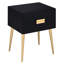 2 tables basses noires et dorées - Taille compacte pour les petits espaces de bout, de côté ou de nuit Chic pieds fuselés de 20,5 po de large et table d'appoint, tiroirs
