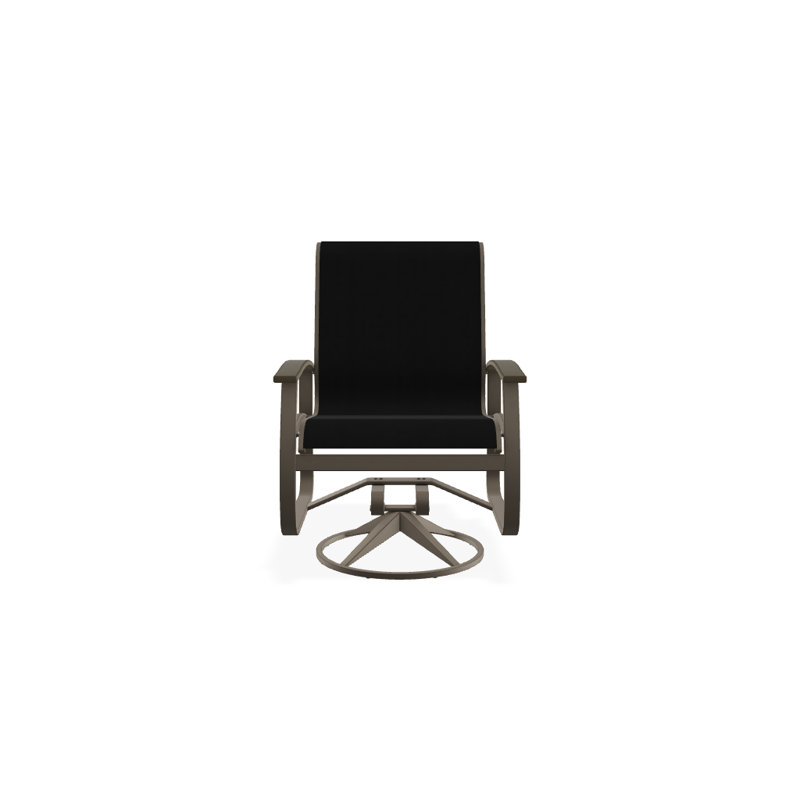 Belle Isle Outdoor Dining Armchair, Black 5D Sunbrella®, Beachwood P40, Textured Beachwood