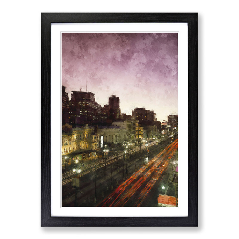 Canal Street in New Orleans - Picture Frame Graphic Art Print, Black Framed, 87cm H x 62cm W x 2cm D