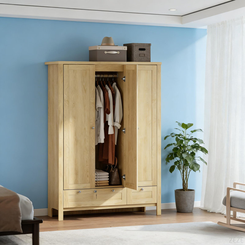 Garde-robe 3 portes, Naturel