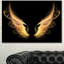 «Golden Angel Wings on Black», reproduction d'impression sur toile tendue-63567954