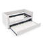 Lit de jour avec couchette rembourrée et capitonnée, avec boutons et clous en cuivre sur les accoudoirs carrés, taille simple, beige (85 po x 42,5 po x 31,5 po)-1061625818-1061625797