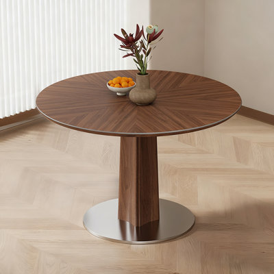 Walnut Round Sintered Stone Dining table