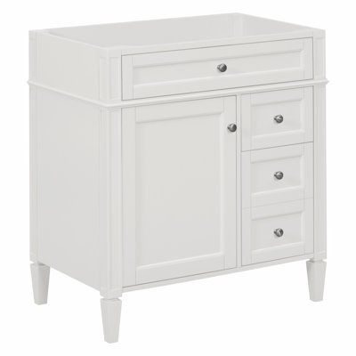 30'' Modern Bathroom Storage Cabinet, 3 Drawers Including Tip - Out Drawer, Cabinet Door Organizer, Adjustable Shelf, Smooth Metal Drawer Slides, Exqu