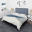 Gouache saphir sur gris II - Ensemble de housse de couette moderne et transitionnel - Microfibre de polyester-38758390