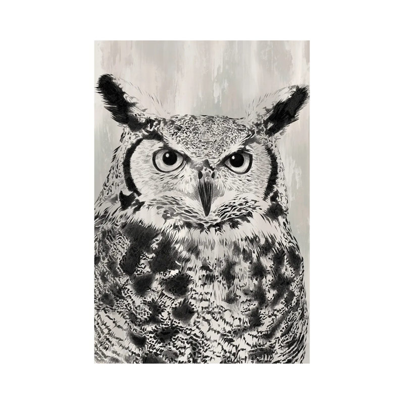 Charcoal Owl, 101.6 cm H x 66.04 cm W x 1.905 cm D, Does Not Apply