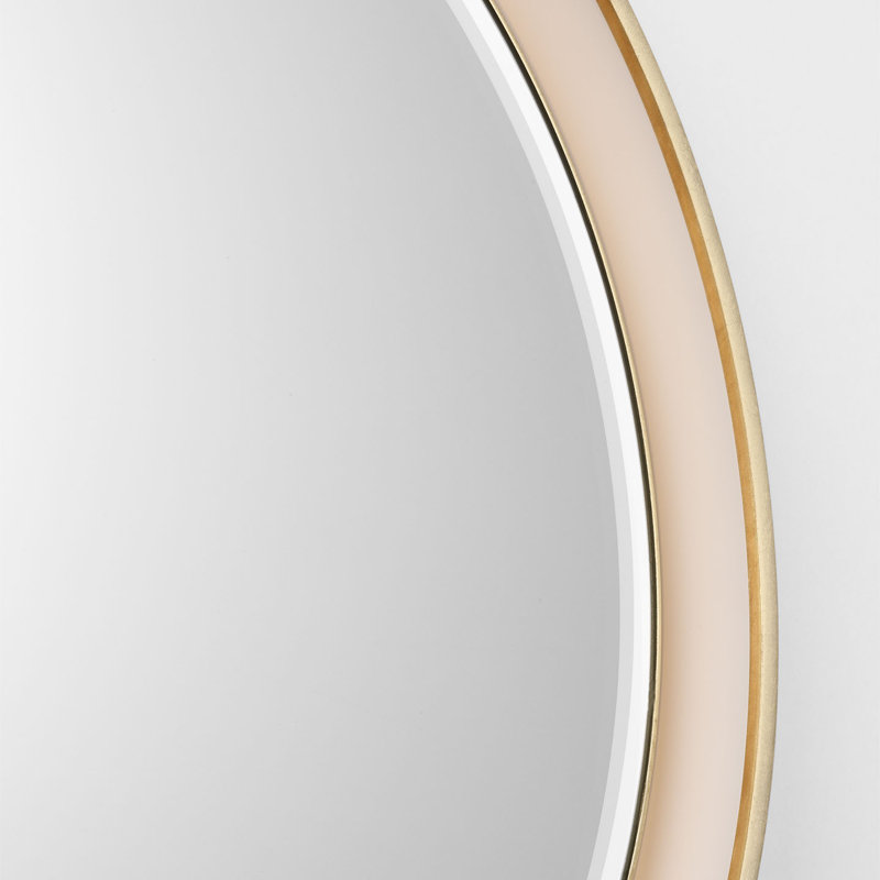 Tricia Illuminated Round Mirror, 24" x 24", Polished Nickel and Gild