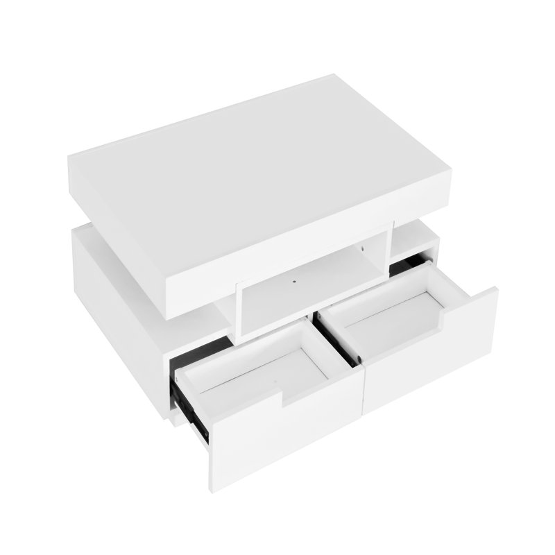 Coffee Table with Storage, White
