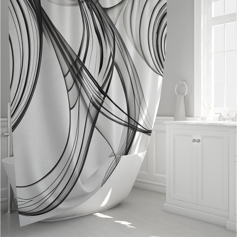 Rideau de douche abstrait Constanze, H 72 po x l 70 po