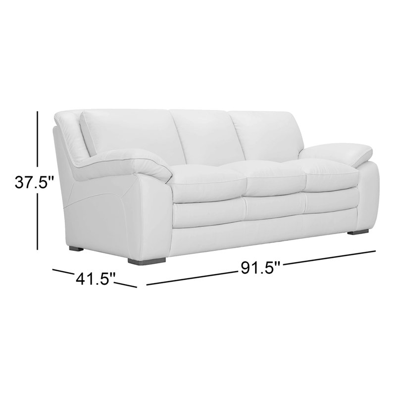 Talon 91.5'' Upholstered Sofa, Dove Gray Genuine Leather