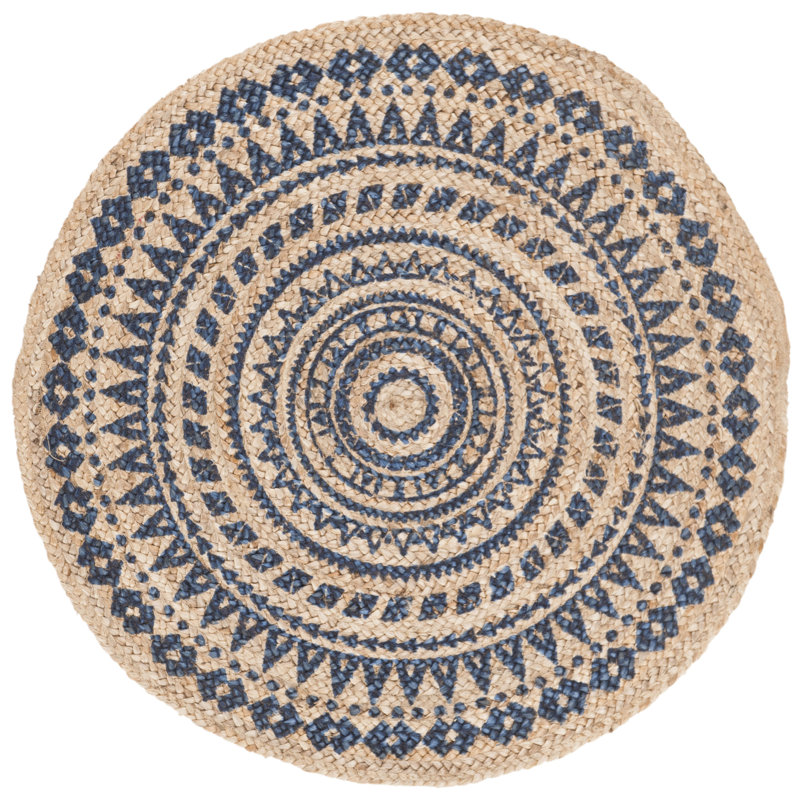 Detweiler Hand Woven Jute Oriental Rug, Round 5' x 5'