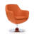 Caisson Modern Vegan Leather Upholstered Metal Swivel Balloon Chair in Orange-207058950