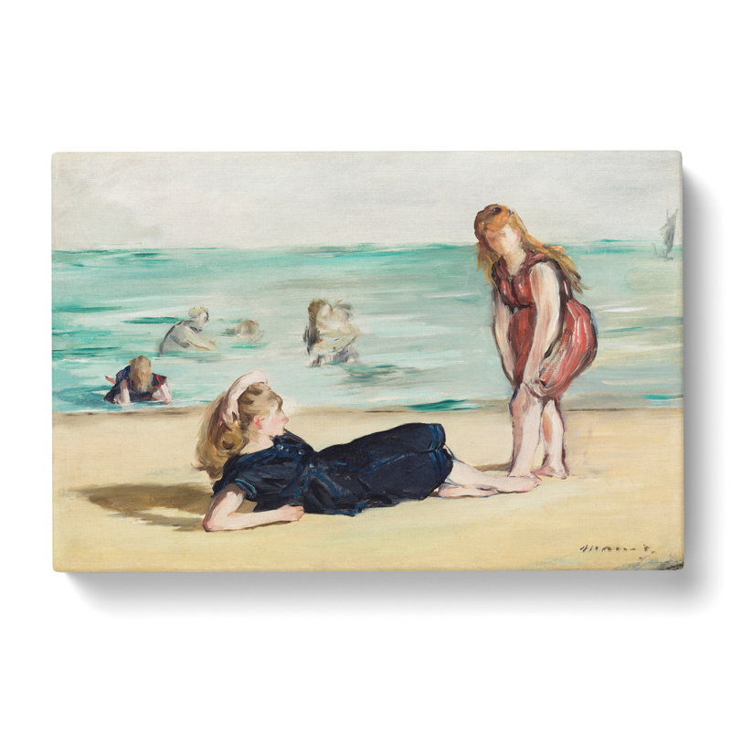 On The Beach by Edouard Manet - Wrapped Canvas Painting, 35cm H x 50cm W x 3cm D