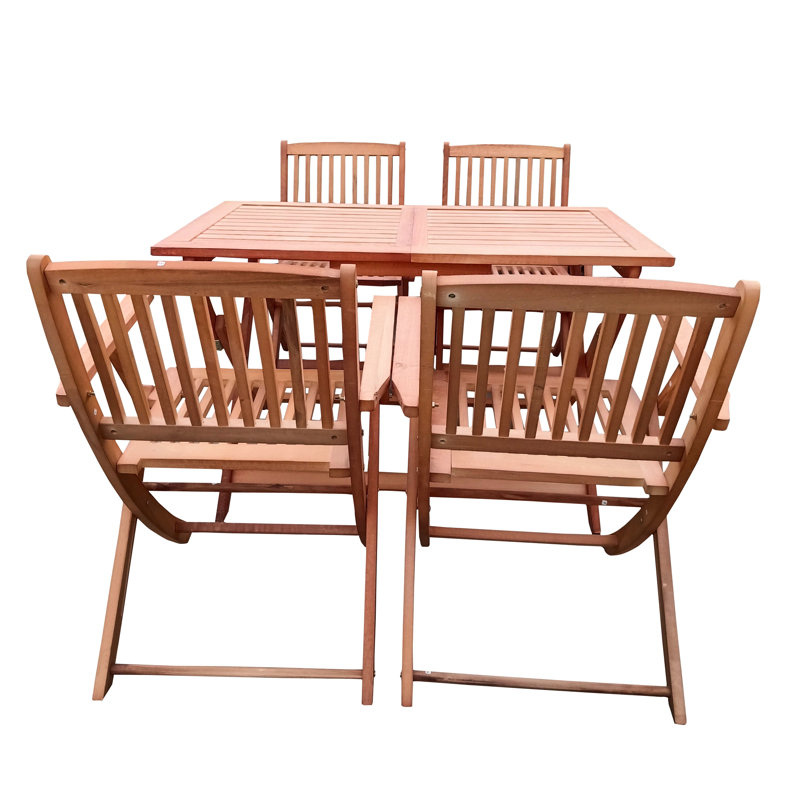 La salle à manger de patio avec fonction pliable, 4 chaises et 1 table, pour l'intérieur et l'extérieur, ajoute du style au patio, à la cour, à la terrasse, à la terrasse, aux comprises et aux grâces