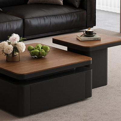 Ensemble de table basse carrée de rangement minimaliste italienne