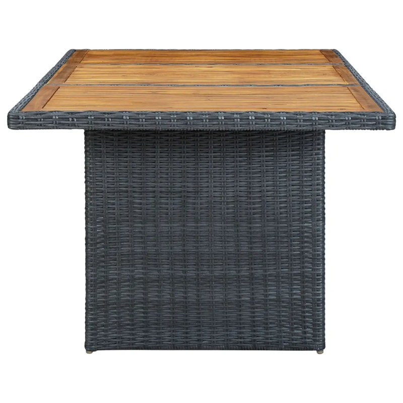Promfret Rectangular Outdoor Dining Table , 200cm cm W 100cm cm D, Dark Grey/Brown