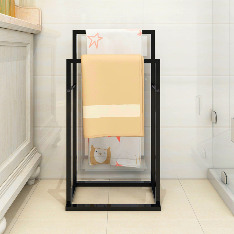 Porte-serviettes sur pied, Noir