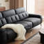 Canapé modulaire noir en similicuir-128983265