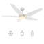 Ventilateur de plafond intelligent 52 po avec télécommande, ensemble d'éclairage inclus, fonctionne avec l'assistant Google et Amazon Alexa, raccourci Siri.-873440141