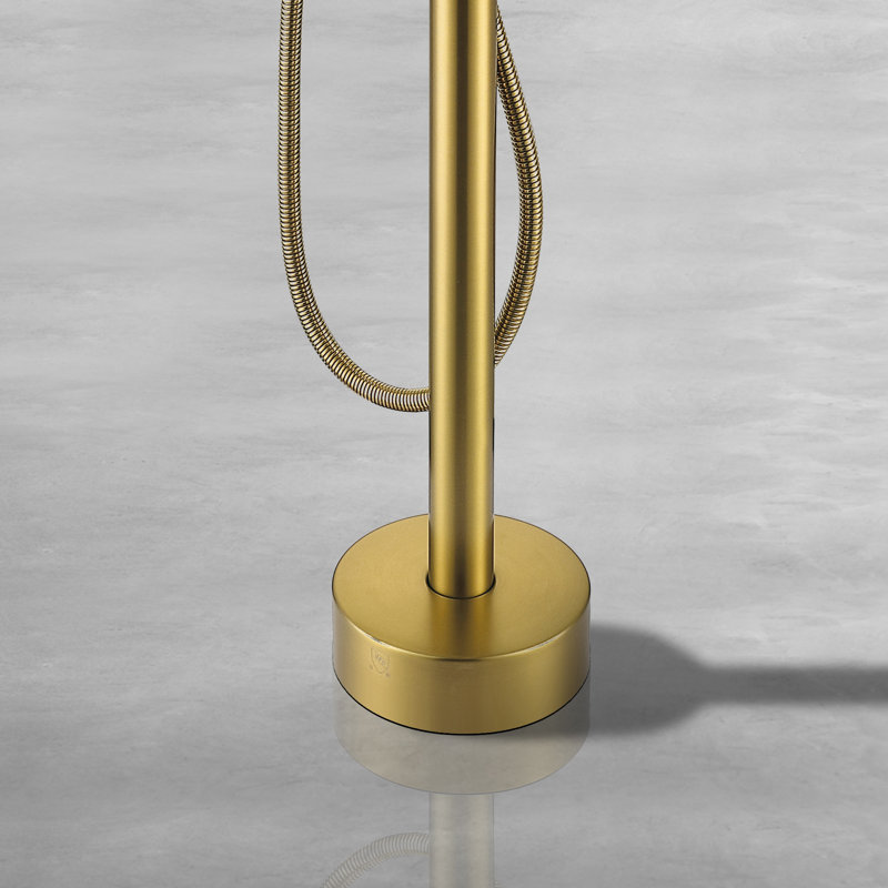 45 5/8-In 2-Handle Residentail Freestanding Tub Faucet With Hand Shower In Titanium, Brushed Brass