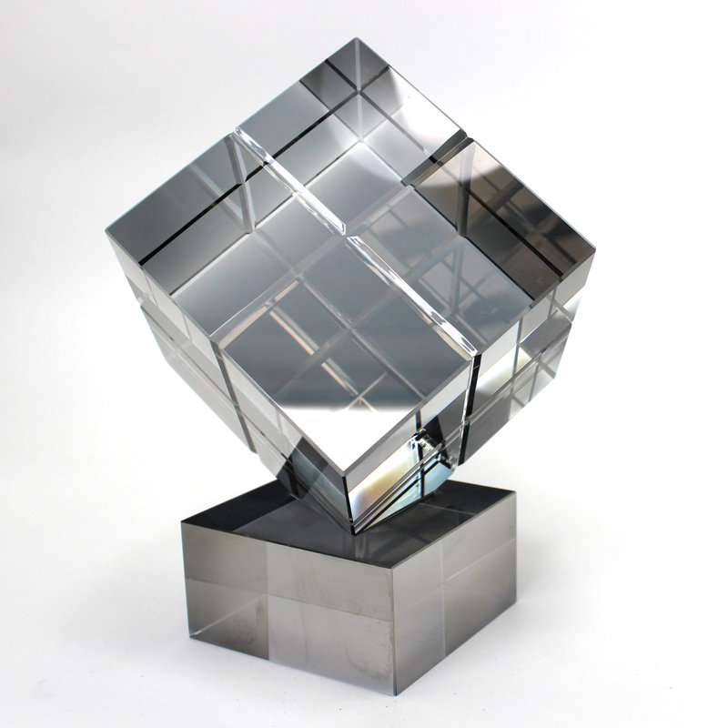 7.48'' H Modern Geometric Crystal Tabletop Sculpture
