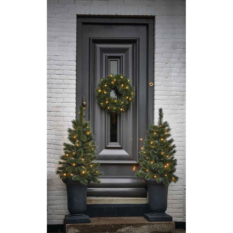 Lighted Artificial Christmas Tree, 2.95ft H