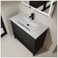 Meuble-lavabo polyvalent avec lavabo en céramique, 2 portes à fermeture douce, meuble-lavabo autoportant, contreplaqué-1177080956-1177080966
