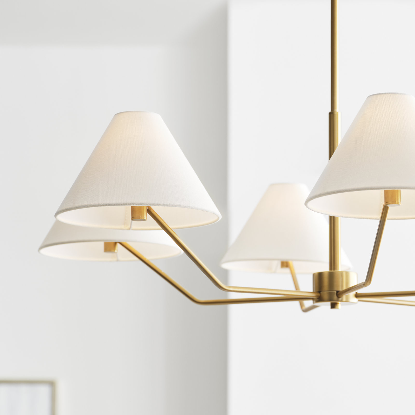 6-Light Chandelier, Satin Brass