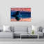 Pink Sky Iceberg Lagoon Colorful Dramatic Ethereal Landscape Nature Wall Art Print 1 Piece Wrapped Canvas Wall Art-979389875