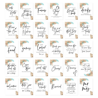 Ensemble de signes de mariage Boho