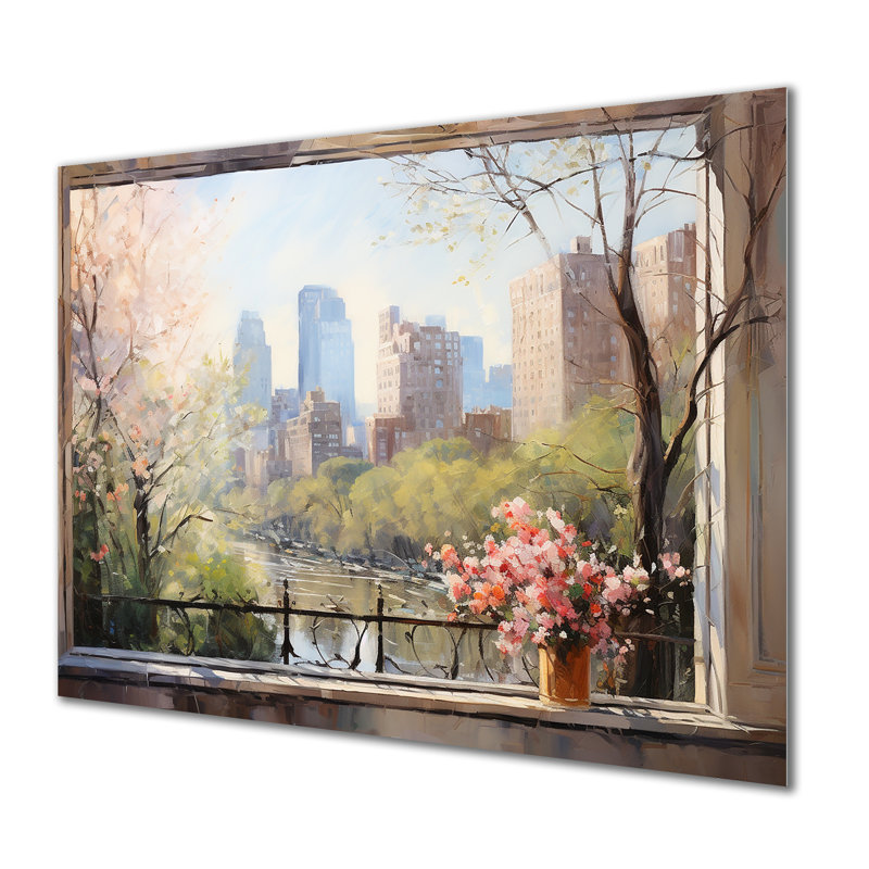 New York, Central Park Window Views III - art mural en métal New York City MT135568, H 24 po x l 32 po x P 1 po