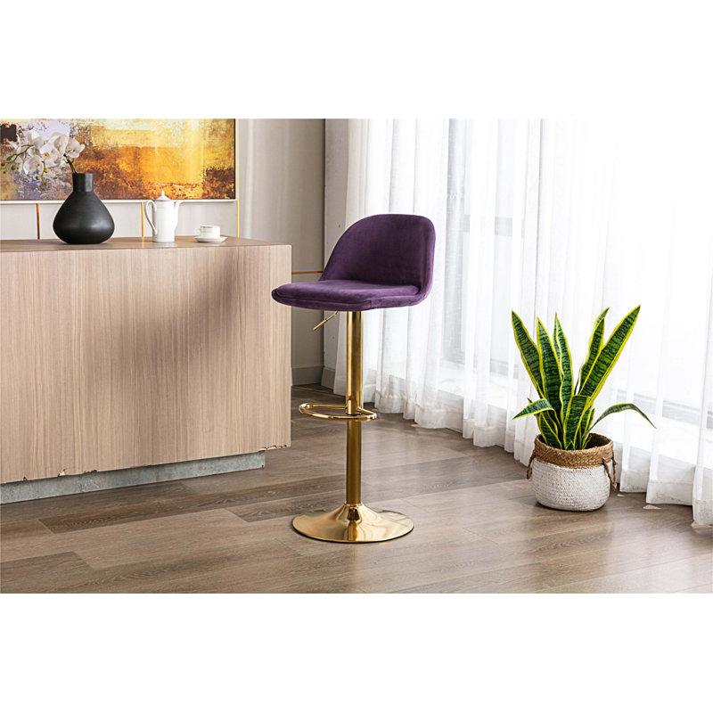 Tabouret à hauteur réglable Marell, Mauve