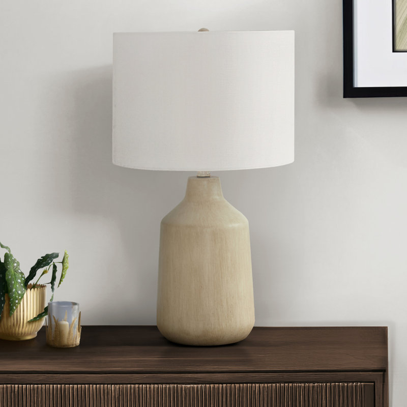 Lighting, 24"H, Table Lamp, Contemporary, Beige, Ivory