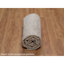 Tapis oriental rond 7 pi 10 po x 7 pi 10 po blanc texturé avec passepoil en laine et jute noué à la main