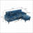 Sectional Sofas, 3-Seat Living Room Couch with Storage Ottoman, Chenille, Cup Holders | Teal | Chenille