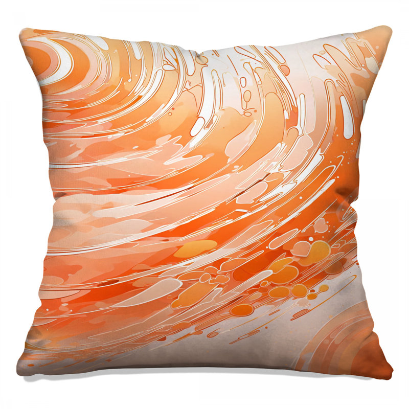 Coussins décoratifs à double face orange, 18 x 18 pouces