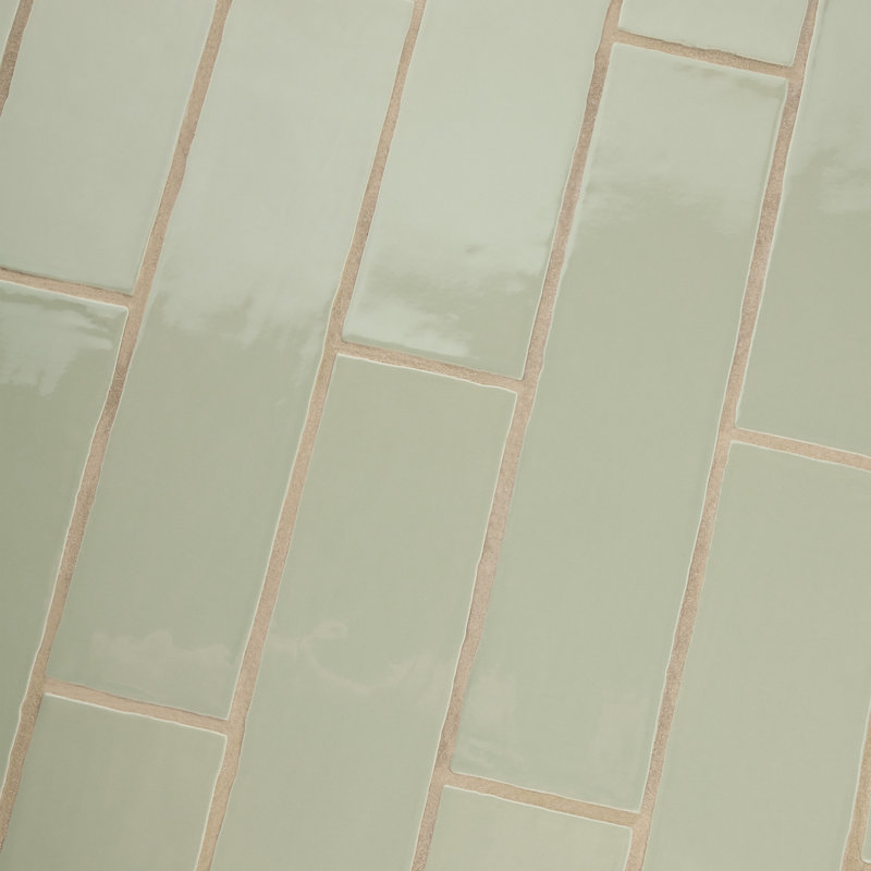 Chester 3" x 12" Ceramic Subway Wall Tile, Sage Green