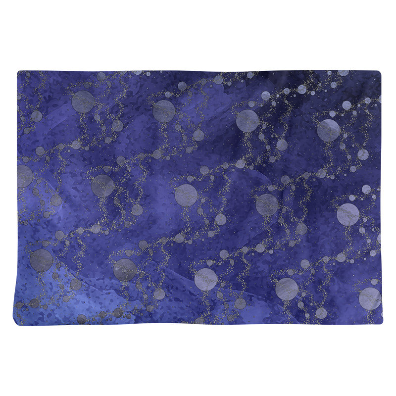 Napperon en planètes et étoiles 18 po, Bleu