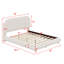 Lit plateforme tapissier, tissu molletonné en forme de peluche