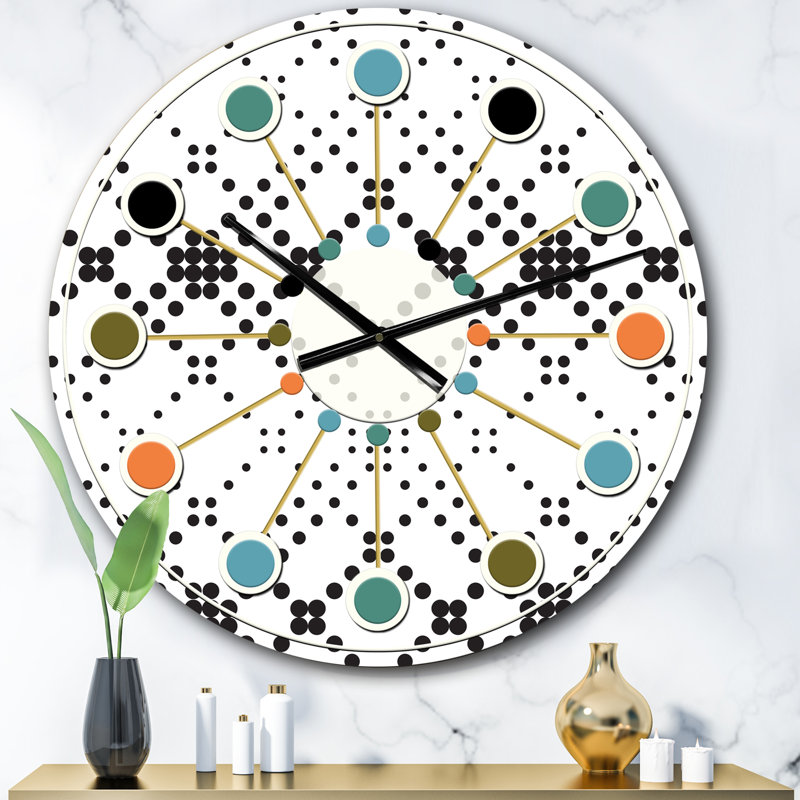 Horloge murale rétro Mid-Century, Surdimensionné