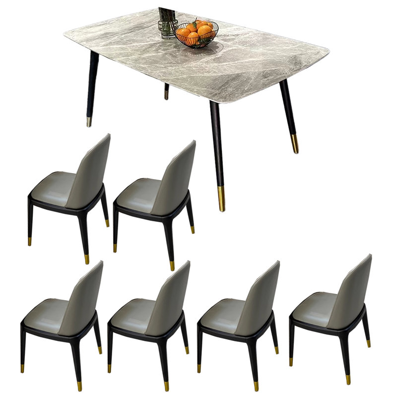 Table de salle à manger rectangulaire moderne, H 29,53 po x L 59,06 po x l 31,5 po