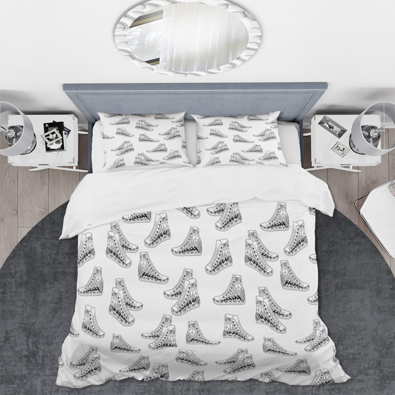 Ensemble de housse de couette moderne en polyester microfibre, Housse de couette pour grand lit et 2 taies décor