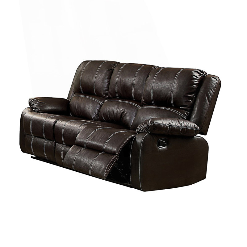 Canapé inclinable en cuir synthétique, Brun